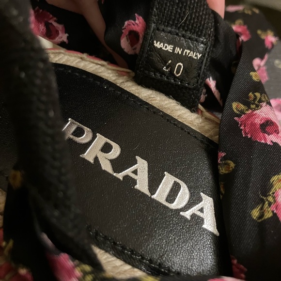 Prada beautiful lace up floral espadrille espadrilles summer sandals 40 9 9.5 - Picture 11 of 11